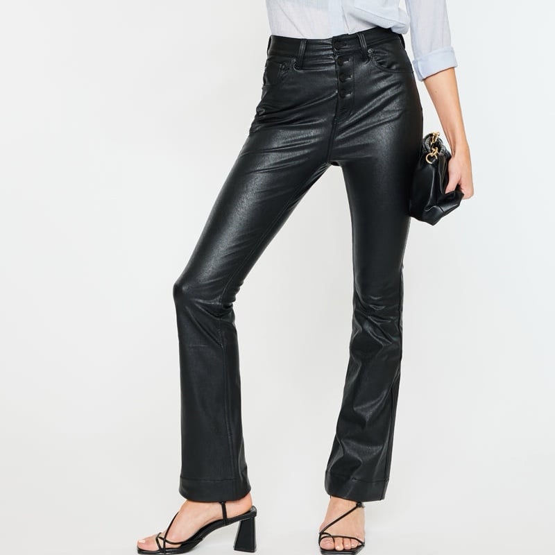 KanCan Joan High Rise Faux Leather Bootcut Pants Button Fly Women’s Size 7/27