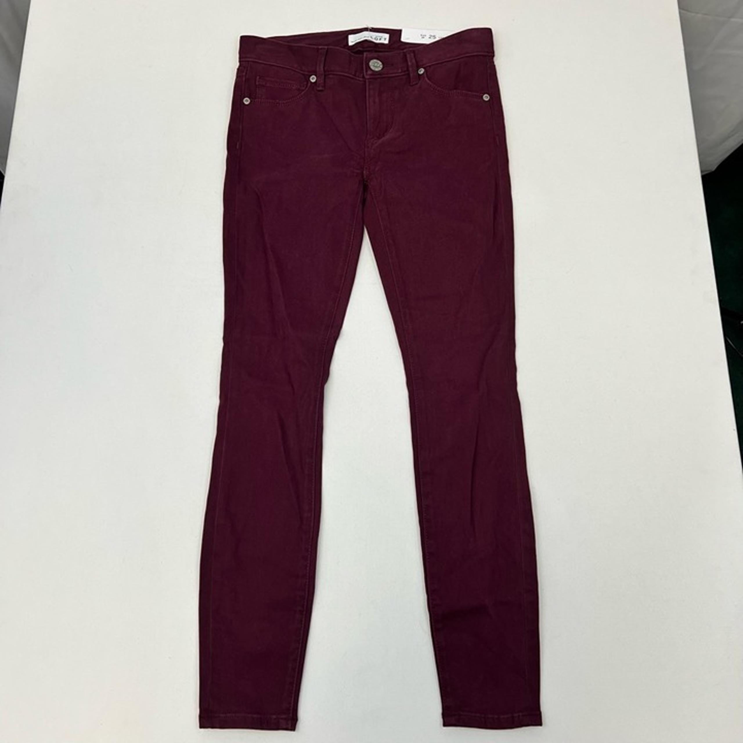 Ann Taylor Loft Womens Jeggings Wine Pockets Low Rise Denim Petites 0 New