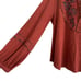 Free People Orange Floral Embroidered Top Blouse Henley Long Sleeve Boho L