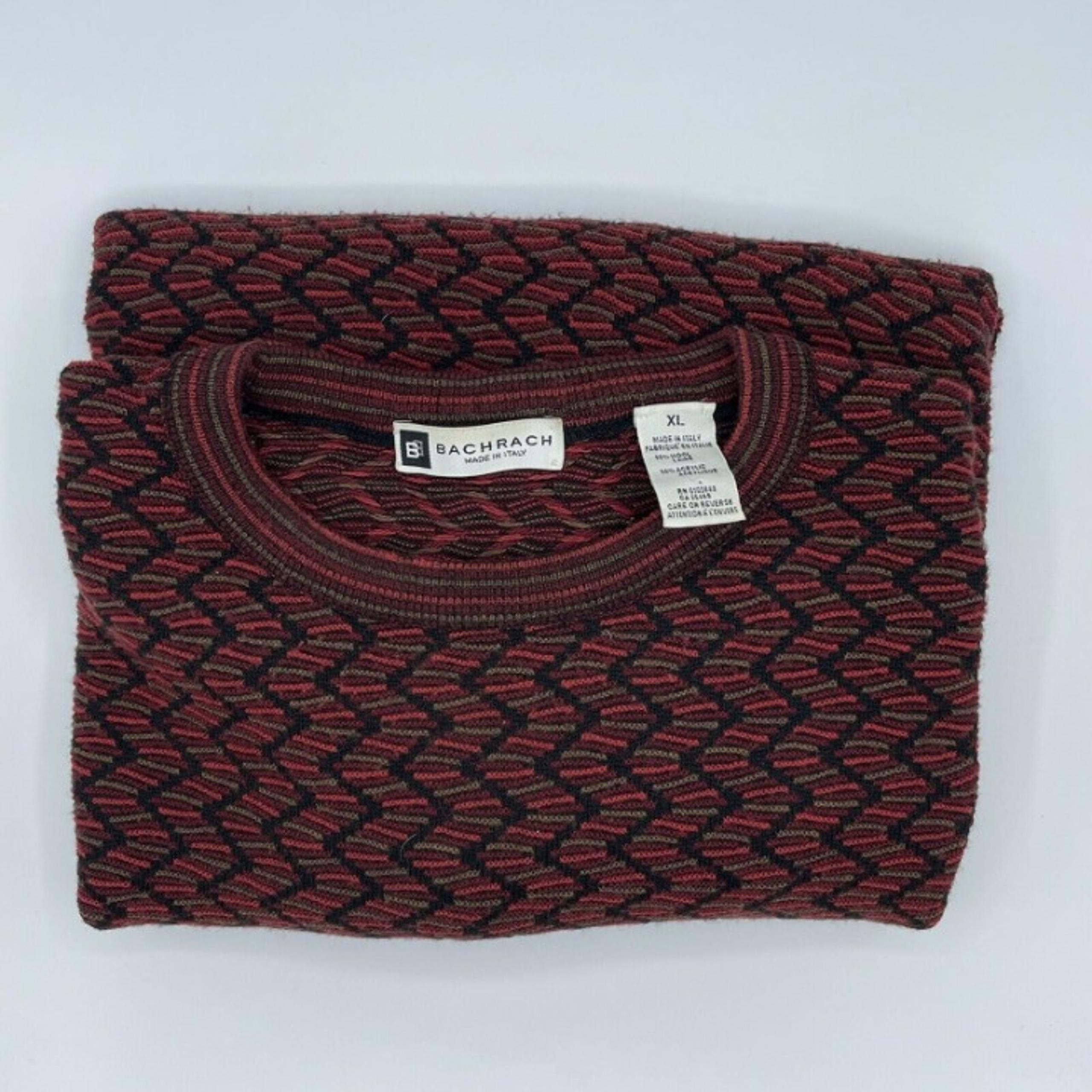 VTG Bachrach Men Sz XL Textured Sweater Crewneck Cosby/grandpa Style