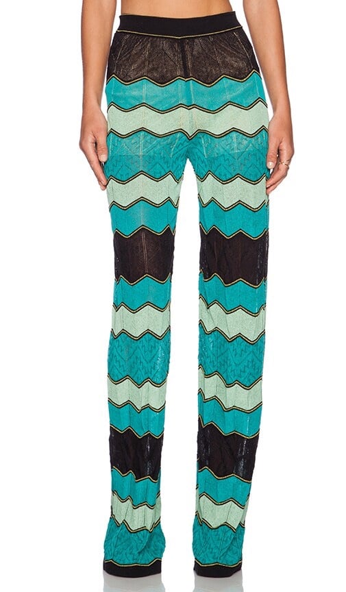 M Missoni zig zag wide leg pants in aqua revolve