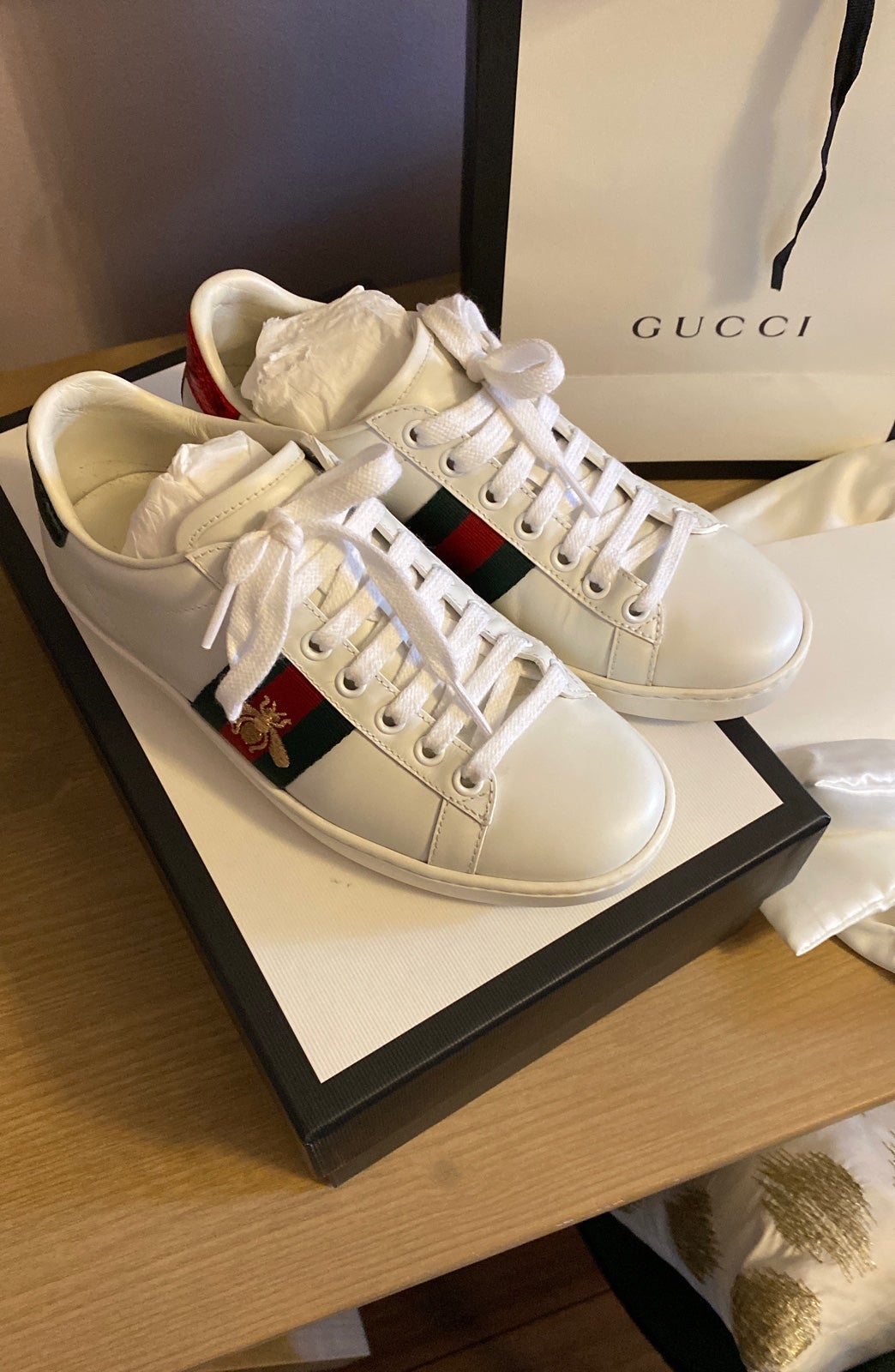 Gucci Ace Bee White Sneakers