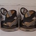 VINTAGE BLACK AND GOLD GOLF CLUB DOUBLE OLD FASHION GLASSES (Set of 4)
