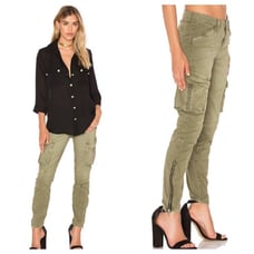 L’Agence NWOT Army Green Montgomery Cargo Skinny Pant Size 24