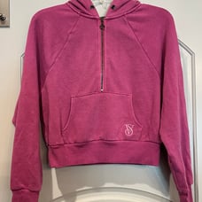 Victoria’s Secret On Point ballet style fuchsia pink cropped hoodie sweatshirt.