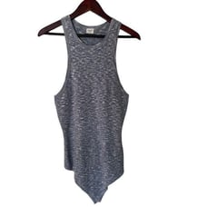 Abercrombie & Fitch Heather Blue Heavy Knit Scoop Neck Sleeveless Body Suit XL
