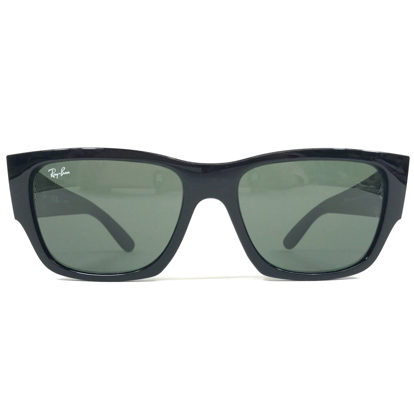 Ray-Ban Sunglasses RB0947S CARLOS 901/31 Black Square Frames Green Glass Lenses