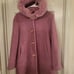 Fur hooded wool blend coat