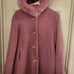 Fur hooded wool blend coat