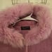 Fur hooded wool blend coat