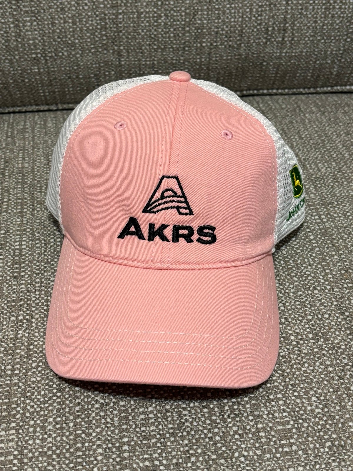 New John Deere Mesh Snap Back Trucker Hat Cap AKRS Advertising Promo Small