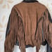 Women’s Vintage Leather Gallery Motorcycle Jacket w/ Tassled & Liner sz Large