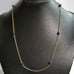 14K Gold Station Necklace - Blue Glass Beads