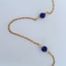14K Gold Station Necklace - Blue Glass Beads