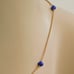 14K Gold Station Necklace - Blue Glass Beads