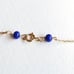 14K Gold Station Necklace - Blue Glass Beads