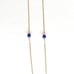 14K Gold Station Necklace - Blue Glass Beads