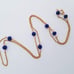 14K Gold Station Necklace - Blue Glass Beads
