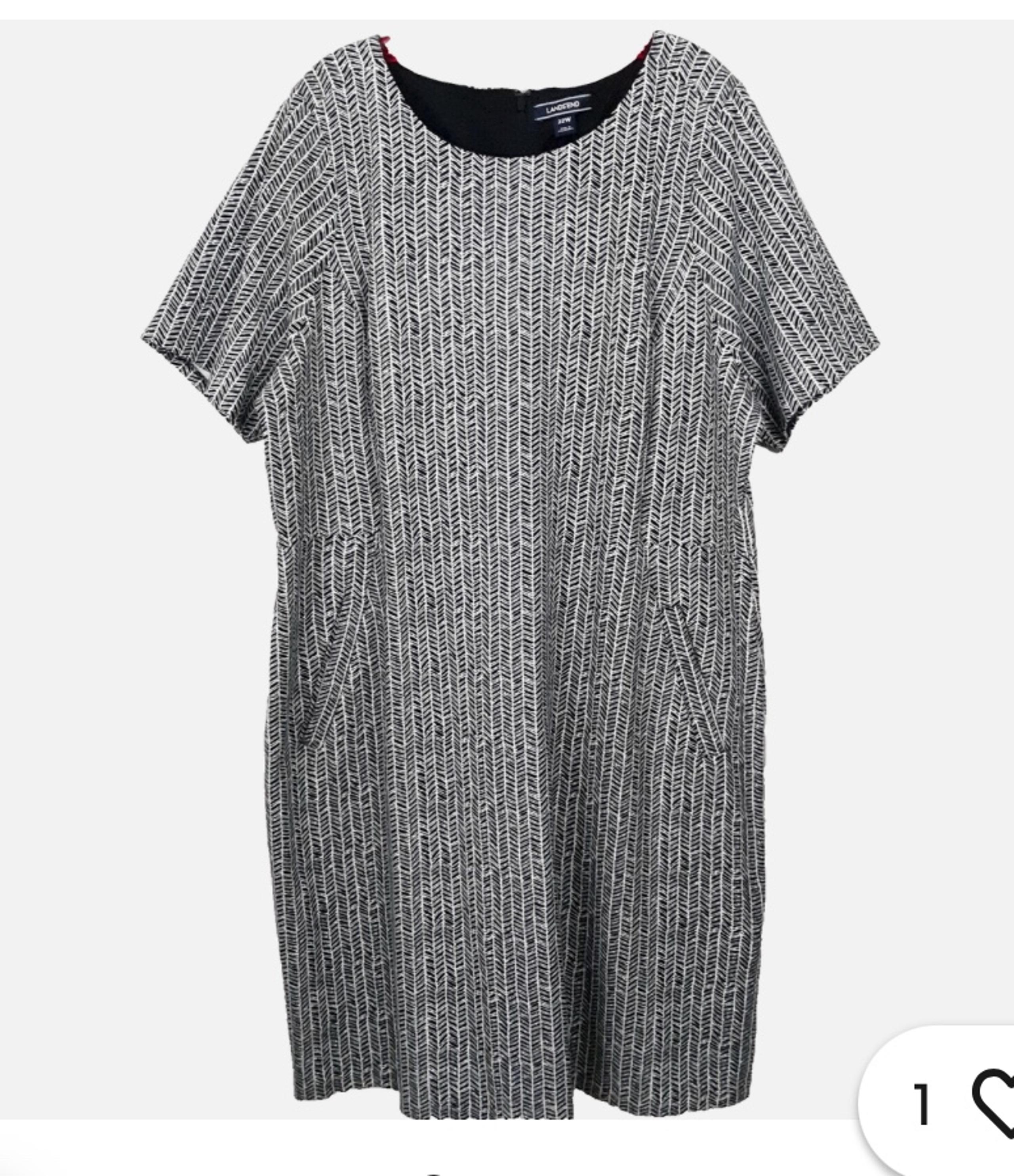 Lands End Ponte Knit Shift Dress with Pockets