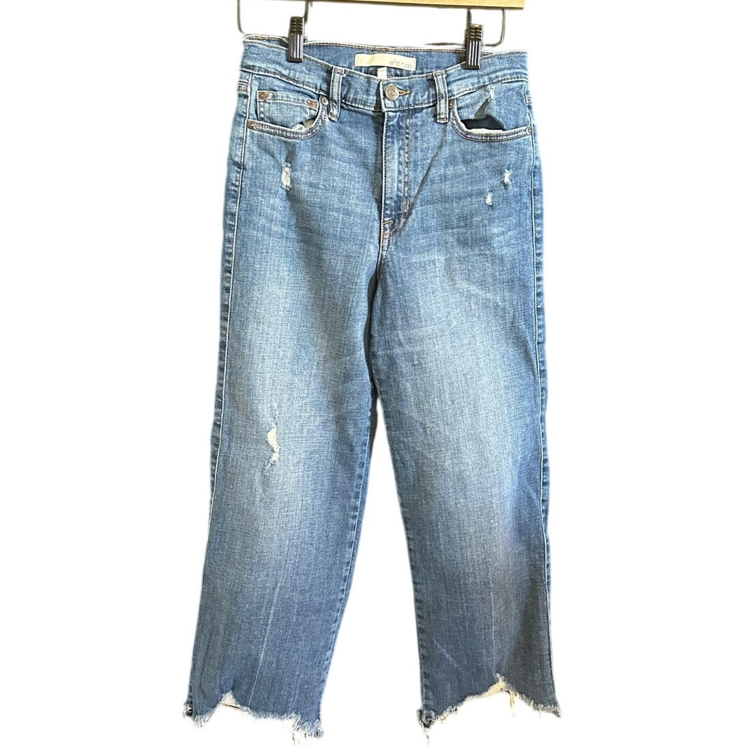 Ella Moss Cropped Wide Leg Distressed Jeans Size 27