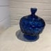 Vintage LE Smith Cobalt Blue Glass Star and Moon Candy Dish