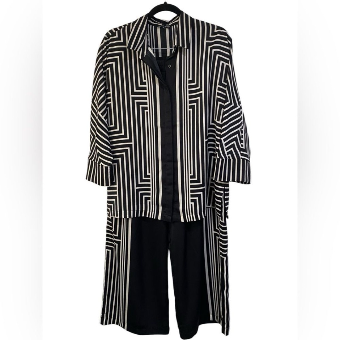 Modern Works Two Piece Silky Pant Set