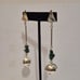 Vintage Large Sterling Silver Malachite Dangle Earrings – Geometric & Sculptural