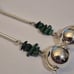 Vintage Large Sterling Silver Malachite Dangle Earrings – Geometric & Sculptural
