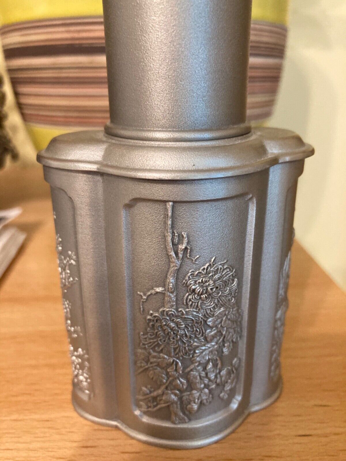 Royal Selangor Solid Pewter Collectable Four Seasons Mini Tea Caddy (No Box)