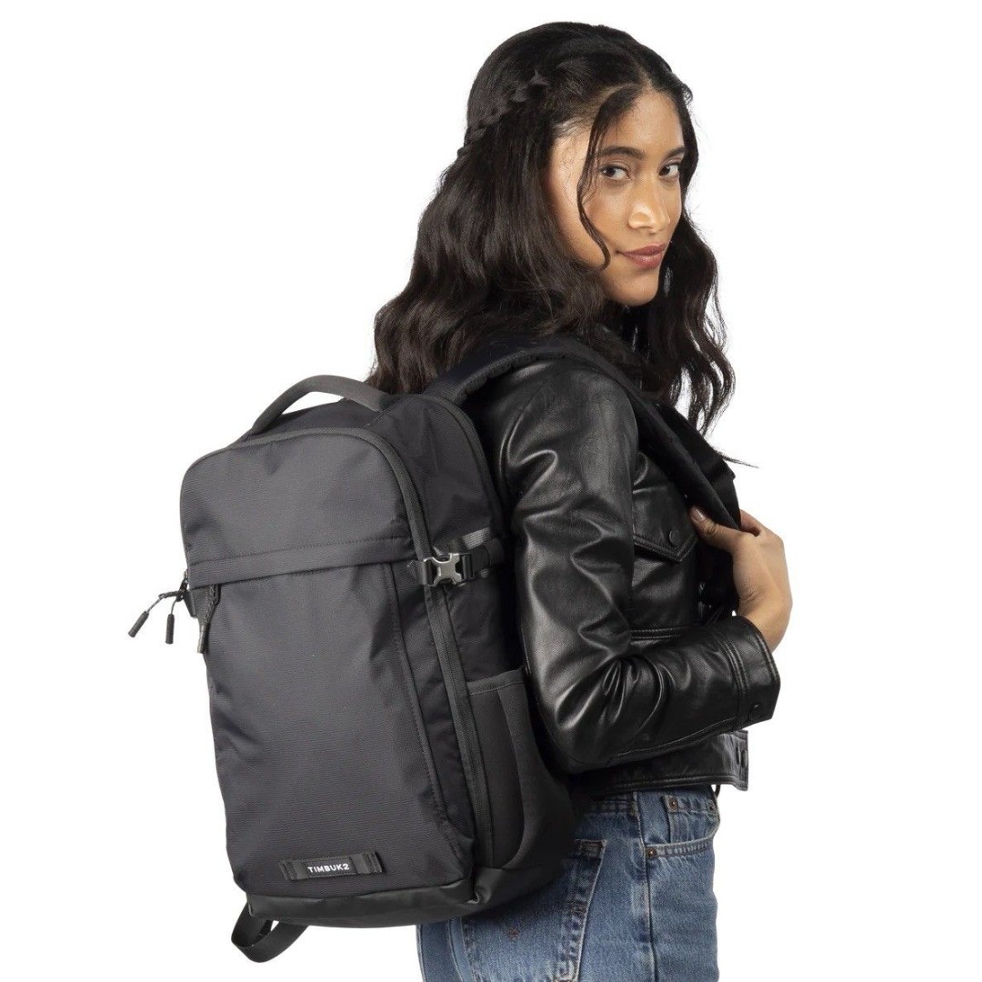 NWOT Timbuk2 Division Pack DLX Eco Backpack Black Transit Pack Embroidered