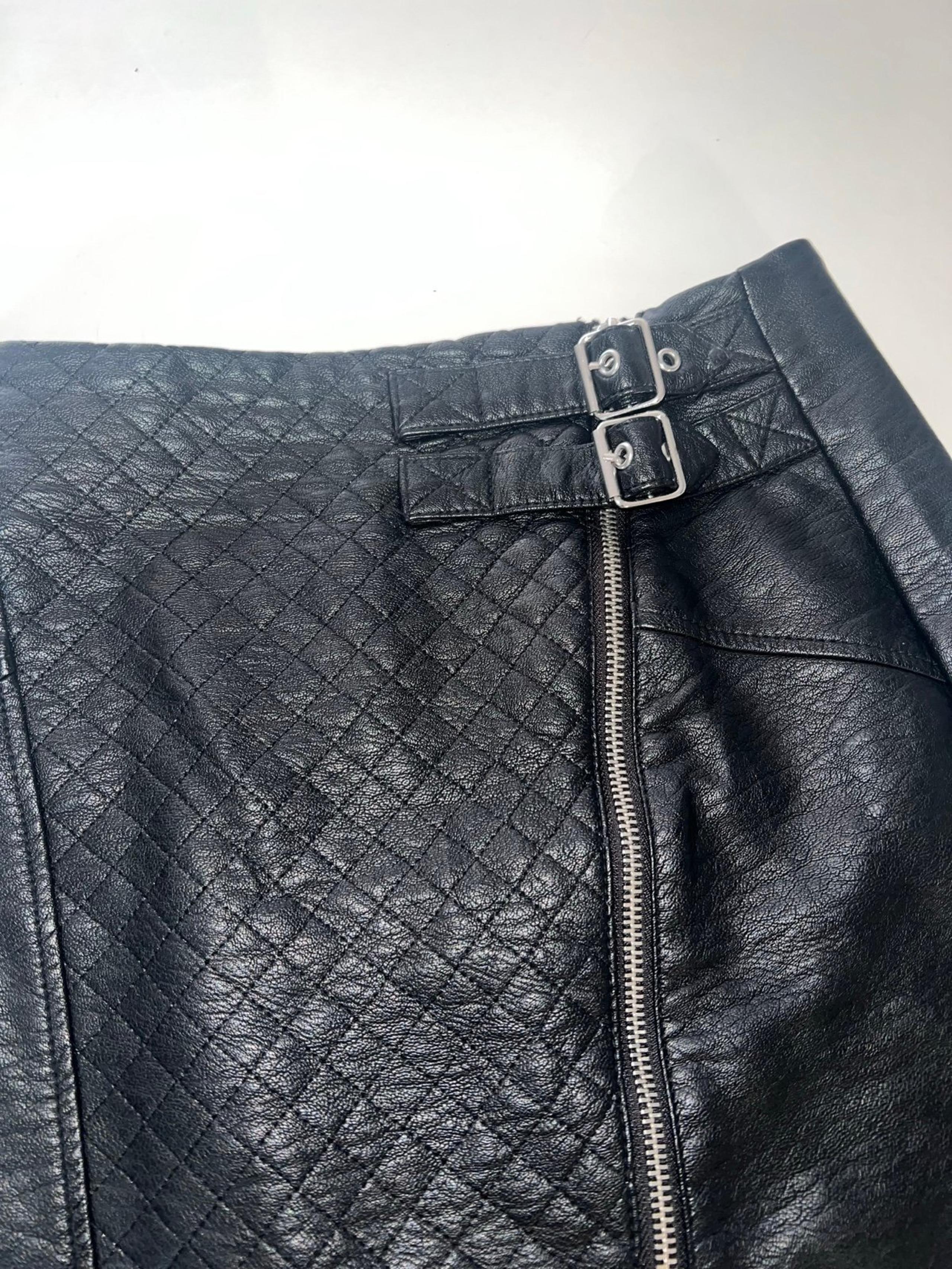H & M Faix leather high waist mini Skirt size 2