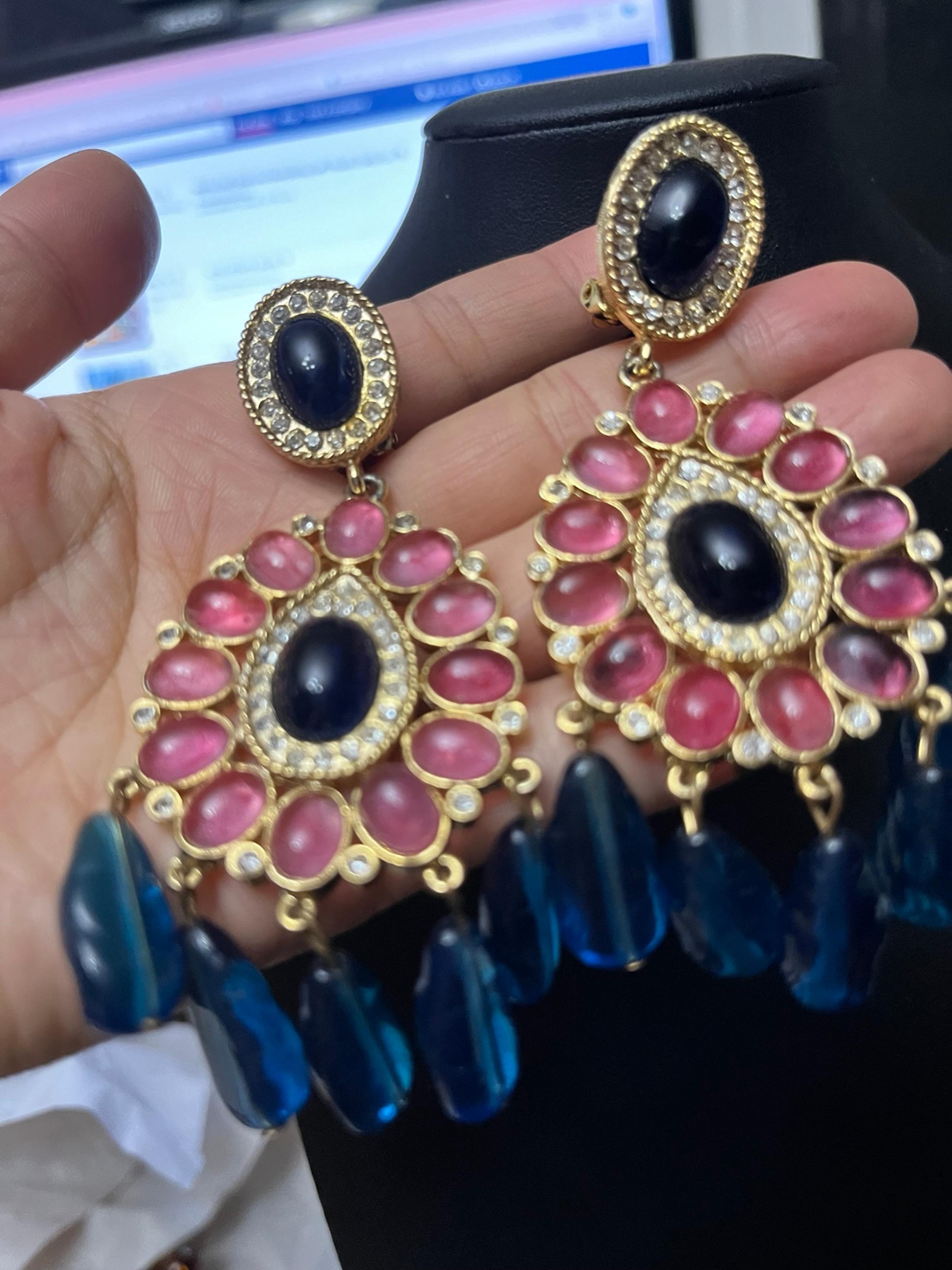 VINTAGE KENNETH JAY LANE CHANDELIER CLIP ON EARRINGS