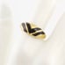 Vintage Avon Black Enamel Chevron Ring Size 8 Gold Plated Dome Band
