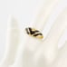 Vintage Avon Black Enamel Chevron Ring Size 8 Gold Plated Dome Band