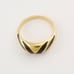 Vintage Avon Black Enamel Chevron Ring Size 8 Gold Plated Dome Band