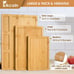 Bamboo Cutting Boards for Kitchen, (Set of 3) Kitchen Chopping Board