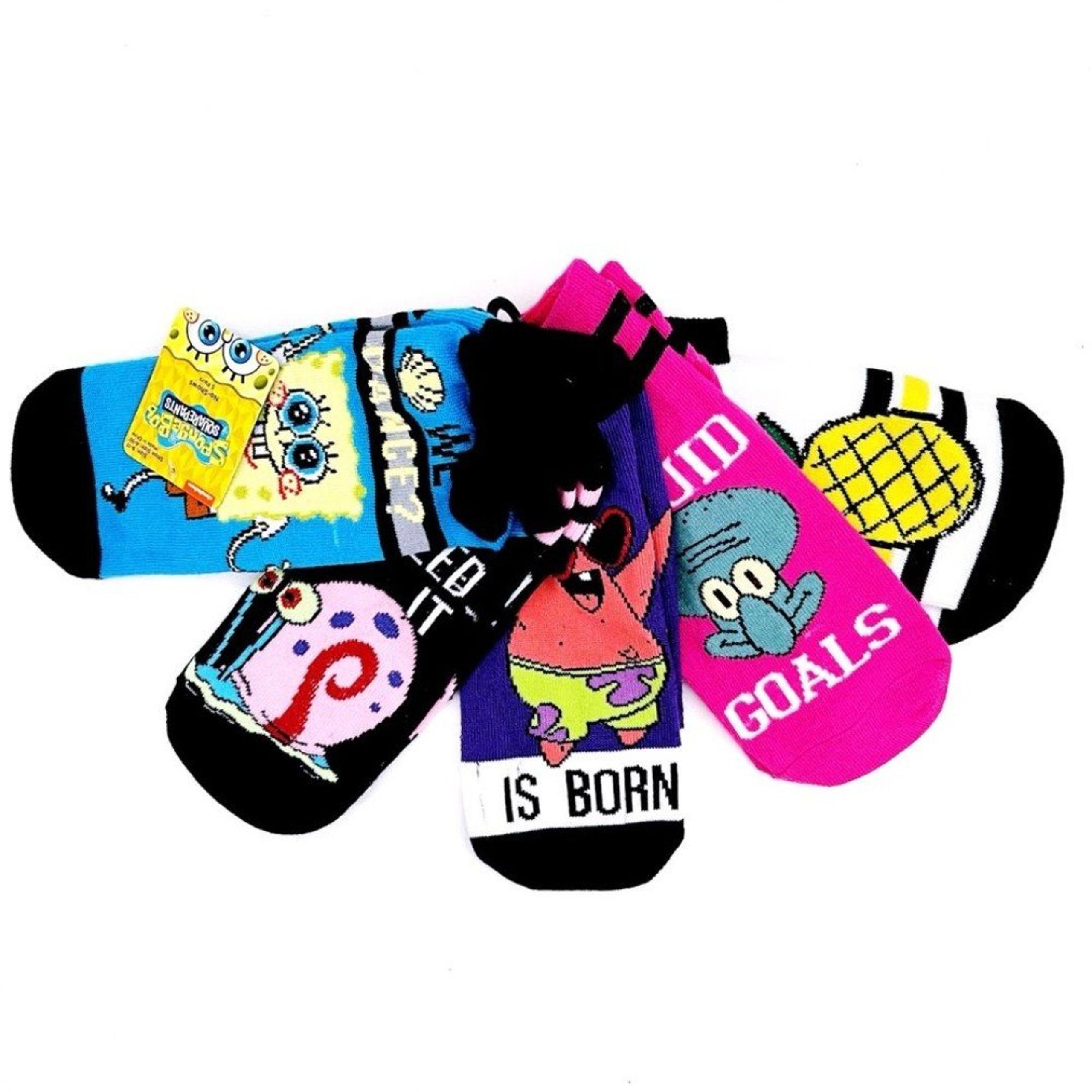 SpongeBob Womens No Show Socks Nickelodeon Patrick Squidward Y2K Fun Funny Gift