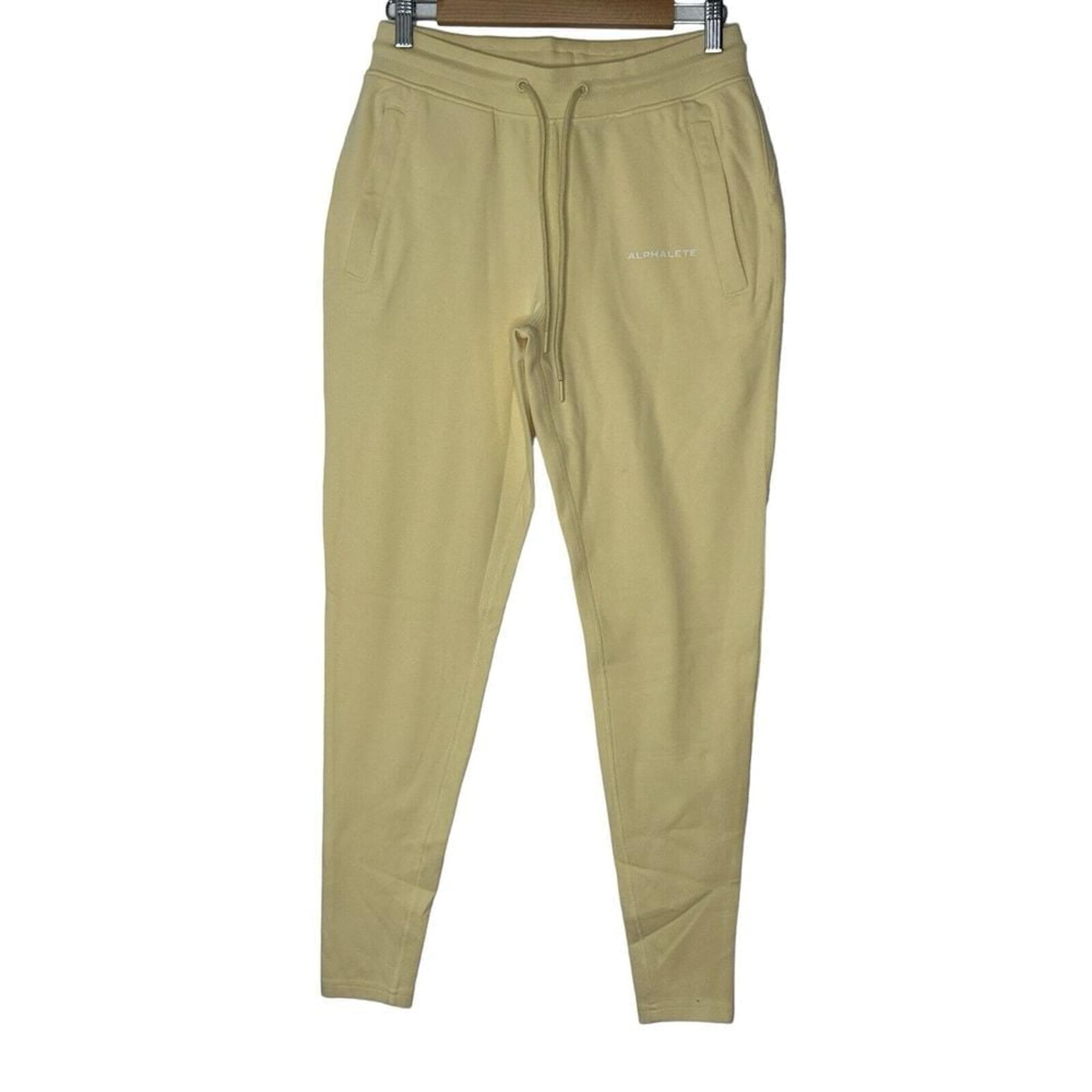 NWT Alphalete Women's Relaxed Joggers Small Yellow Sweatpants Athletic Pants