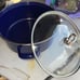 Chantal cobalt blue enamel on steel lidded casserole pot