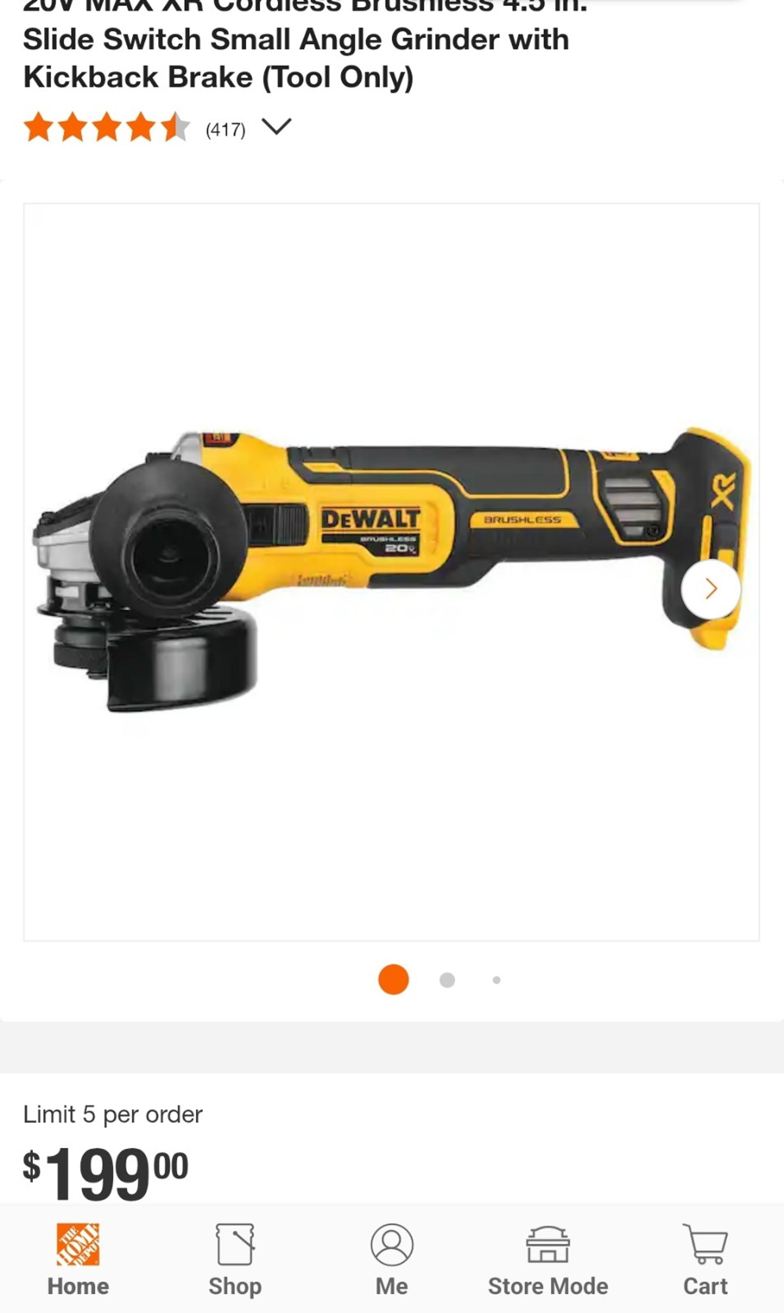 ⭐️NEW⭐️ DeWalt 20V MAX XR DCG405B Brushless Angle Grinder