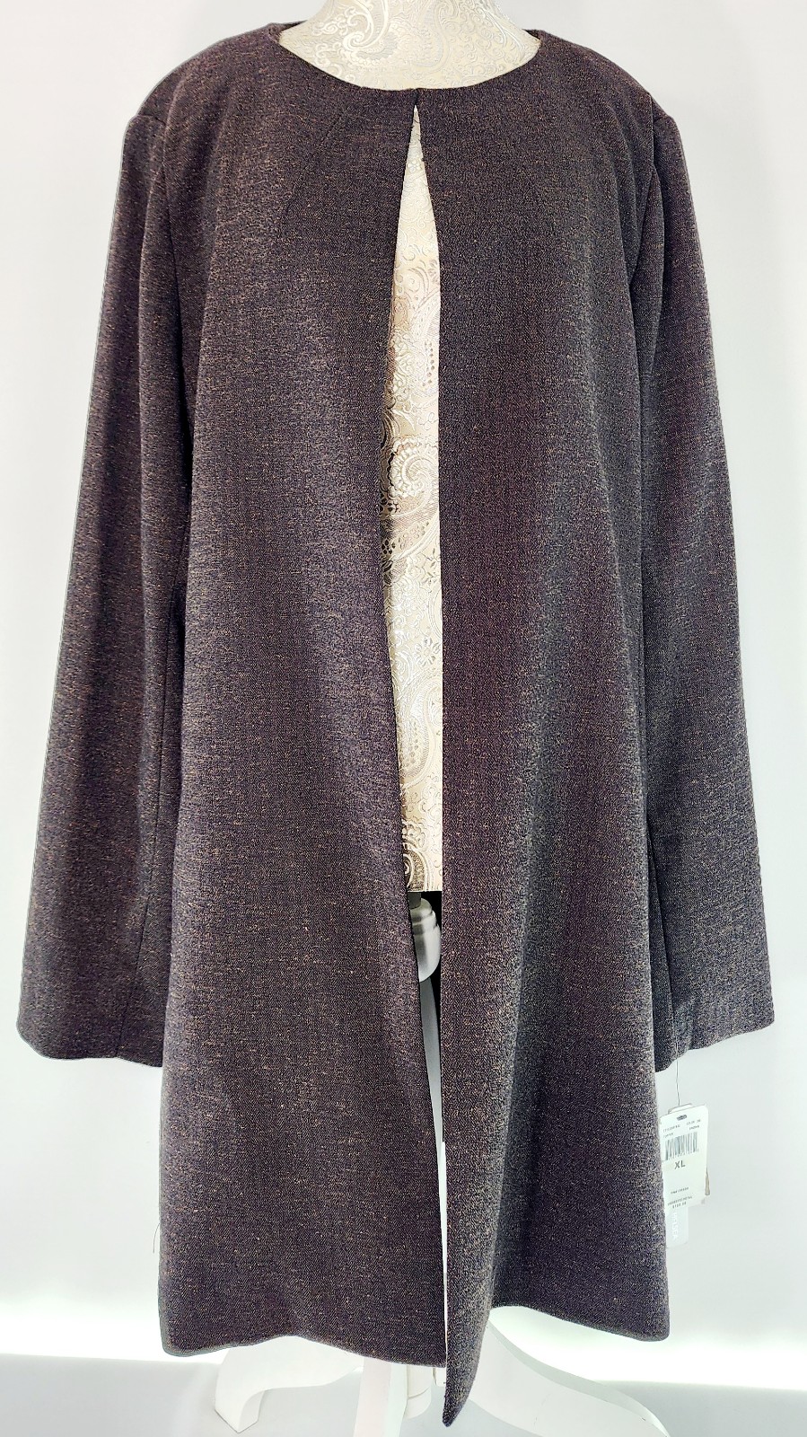 Amanda + Chelsea brown tweed topper jacket