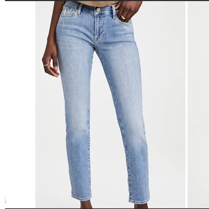 Frame Womens Le Garcon Mid-Rise Boyfriend Denim Jeans in Overturn Size 28