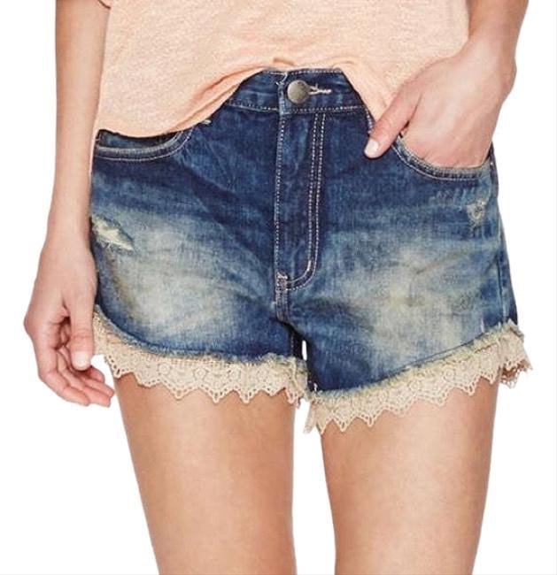 Free People Denim Shorts with Lace Croch