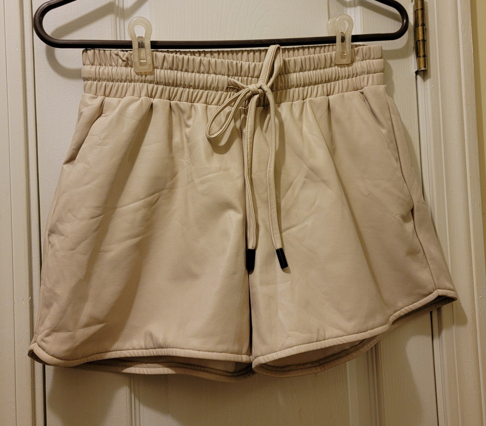 LNA Shorts AMBIANCE Womens XS Faux Leather Elastic Drawstring Waist Shorts