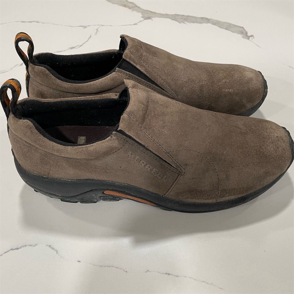 Merrell Jungle Moc Men's Slip-On Shoes Brown Nubuck Leather Size 12