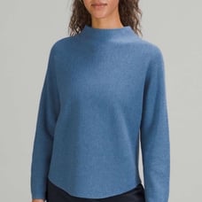 Lululemon Boxy Cotton-Blend Sweater in Heathered Soft Denim