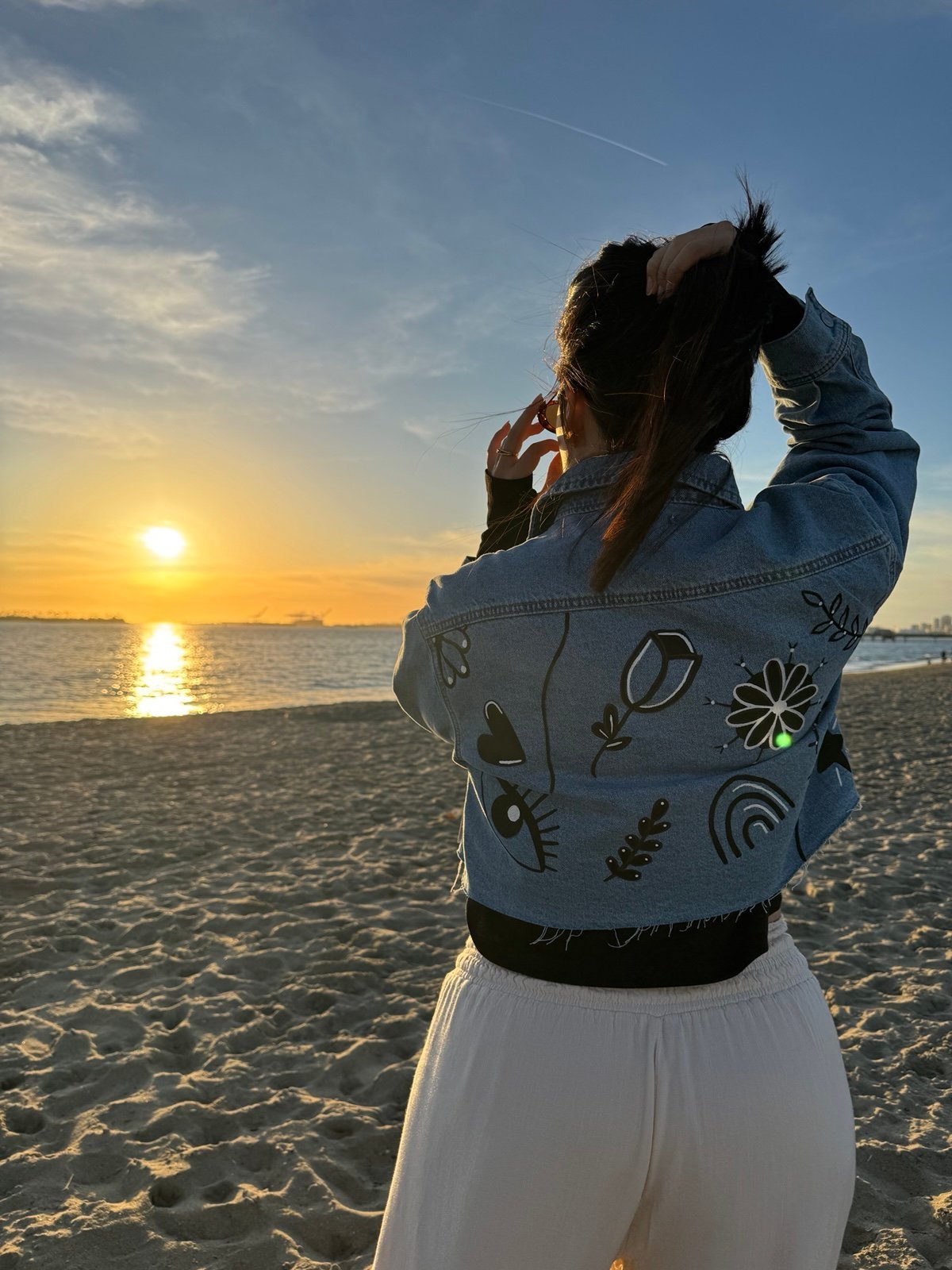 New Hand Painted Denim Jacket