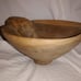 Vintage Wood Carved Lion Bowl Hobo Hippie Art Cat Tiger