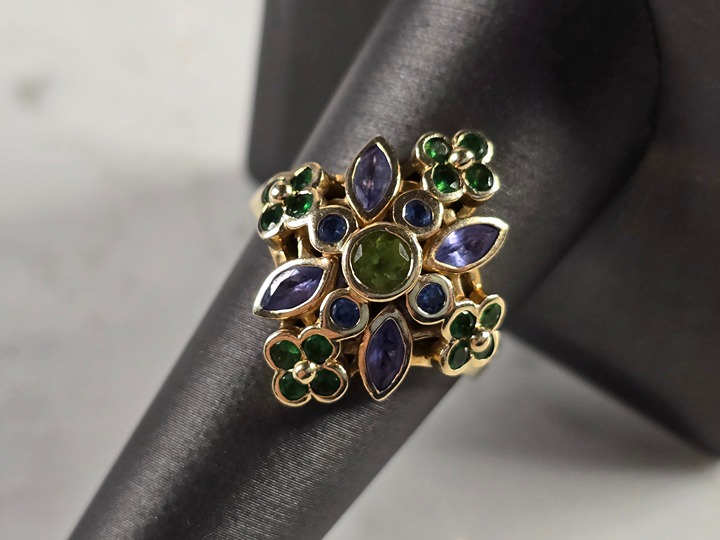 Womens Vintage Estate 14k Yellow Gold Modernist Ring 5.8g E4367