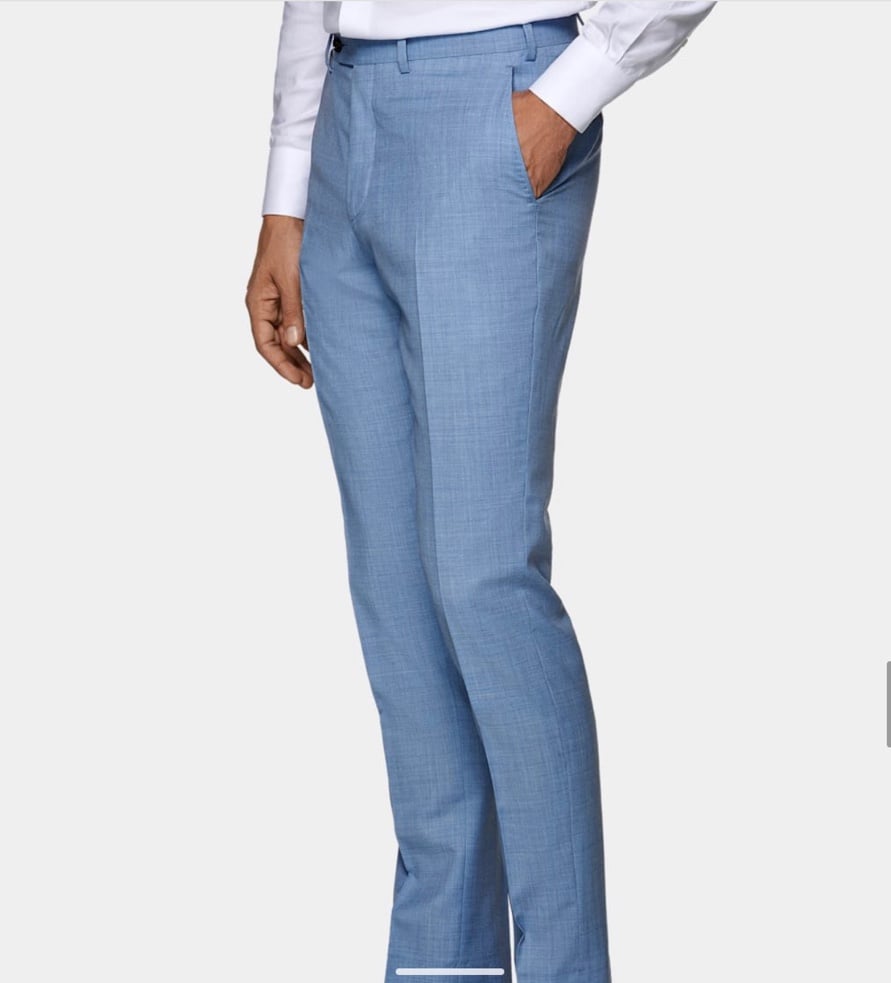 Suitsupply Light Blue Pure Wool Pants 38